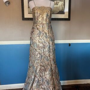 Aidan Mattox Jacquard Mermaid Gown